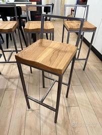 Sgabelli Artigianali in Rovere Massello e Ferro –