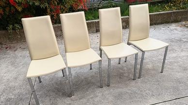 4 sedie ecopelle bianche