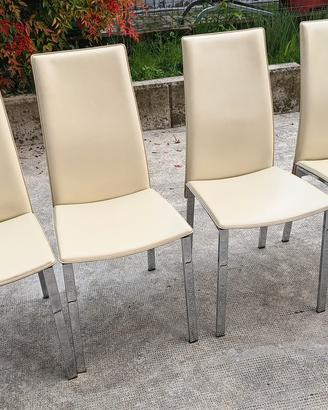 4 sedie ecopelle bianche