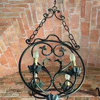 Lampadario in ferro battuto primi novecento
