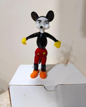 Statuina Topolino Mickey Mouse in vetro di Murano