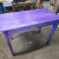 Tavolo artigianale in abete - Finitura shabby chic