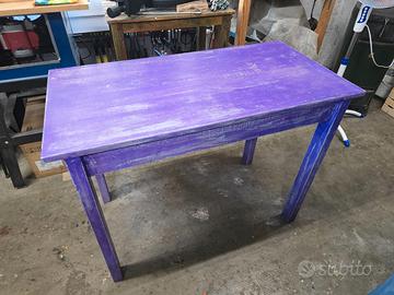 Tavolo artigianale in abete - Finitura shabby chic