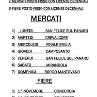 Attività Ambulante 7 mercati e furgone con telo