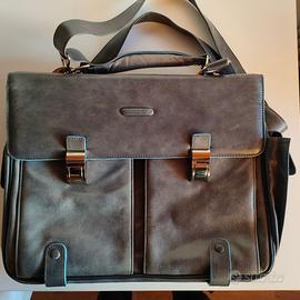 Piquadro valigetta in pelle originale  grigia