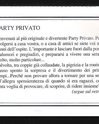 Party Privato (schede ricette e giochi intriganti)
