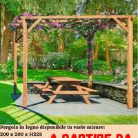 GAZEBO PERGOLA NUOVO SU MISURA IN LEGNO TRATTATO