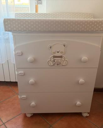Fasciatoio con cassettiera e vaschetta Italbaby