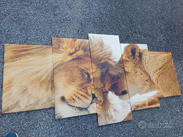 quadro tela leone e leonessa