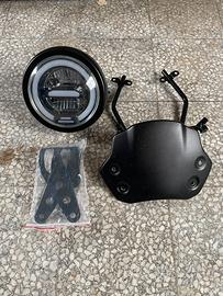 Faro led + cupolino con supporto stile café racer