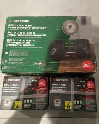 Batterie smart e caricatore doppio Parkside 