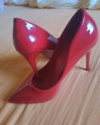 decollete rosso vernice 