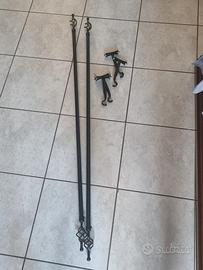 Bastone tende ferro battuto nero 