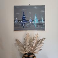 Quadro astratto vele  sul mare