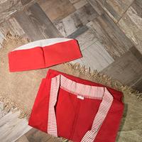 Set camici da macellaio rossi e bianchi