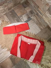 Set camici da macellaio rossi e bianchi