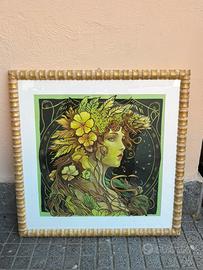 Quadro decorativo stile Art Nouveau 50x50 cm