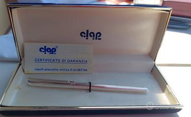 penna a sfera vintage Clap silver plated