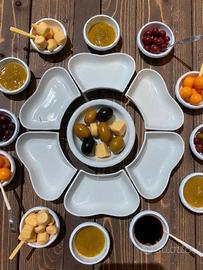 Antipastiera fiore bianca ceramica