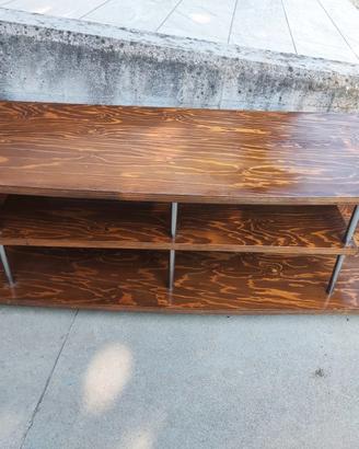 Mobile TV in legno massiccio artigianale con rotel