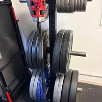 Kit pesi Ghisa180kg+Rastrelliera+Bilanciere EZ