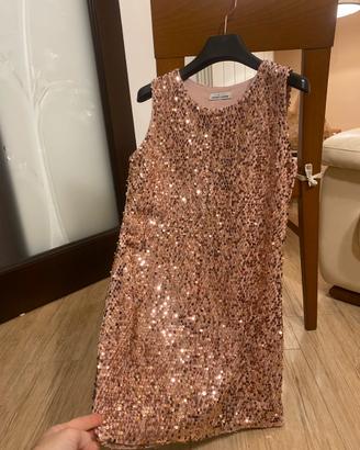 Abitino in paillettes rosa antico