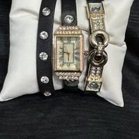 Orologio vintage chic a bracciale con strass