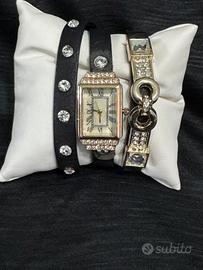 Orologio vintage chic a bracciale con strass