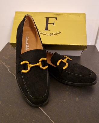 mocassino nero donna