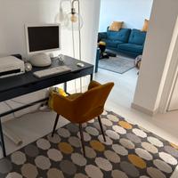 Ingresso con scrivania  tappeto poltrona e lampada