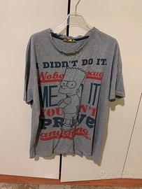 Maglieta t-shirt Bart simpson colore grigio