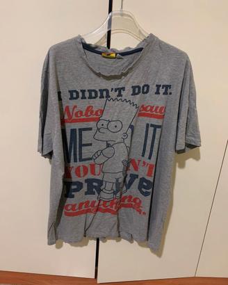 Maglieta t-shirt Bart simpson colore grigio