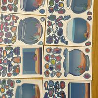 Set 8 acquari adesivi attacca-stacca per bambini