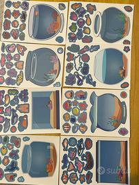 Set 2  acquari adesivi attacca-stacca per bambini
