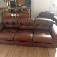 Salotto in pelle design vintage anni '70