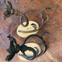 2 porta lampadine antiche - a stelo fiore