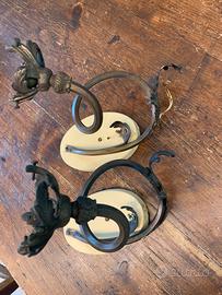 2 porta lampadine antiche - a stelo fiore