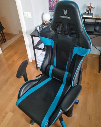 Sedia da gaming  Oversteel nera e blu 