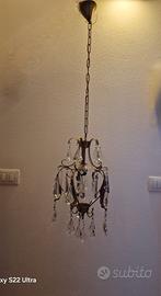 Lampadario vintage gocce in cristallo anni 60/70