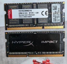 RAM per portatile Kingston  2x8Gb DDR3