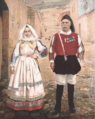E. COSTA, ALBUM DI COSTUMI SARDI- SENNORI.1898