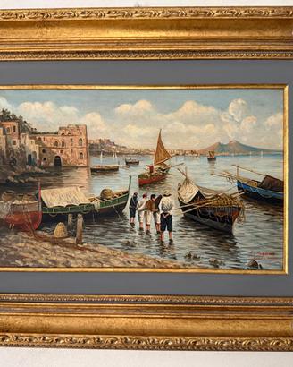 Luigi Savino – Veduta del Golfo di Napoli con pesc