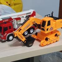 set camion pompieri + escavatore 