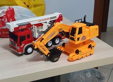 set camion pompieri + escavatore 