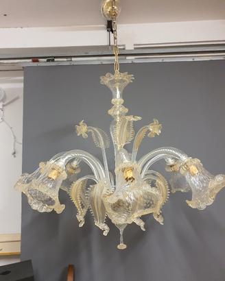 lampadario in vetro di murano a  8 punti luce 