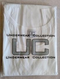 Maglia cotone uomo, senza manica - color bianco