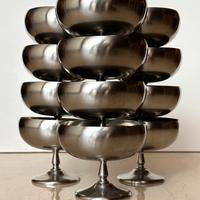 Set 12 coppe macedonia/gelato in acciaio inox