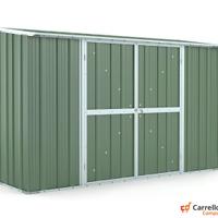 Casetta in lamiera per esterno 307x100cm verde