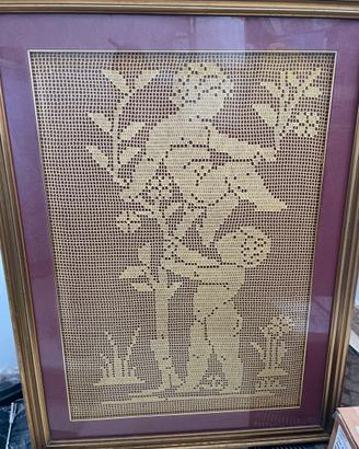 Quadro uncinetto lavorato a nano
