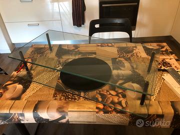 Supporto per tv in vetro girevole